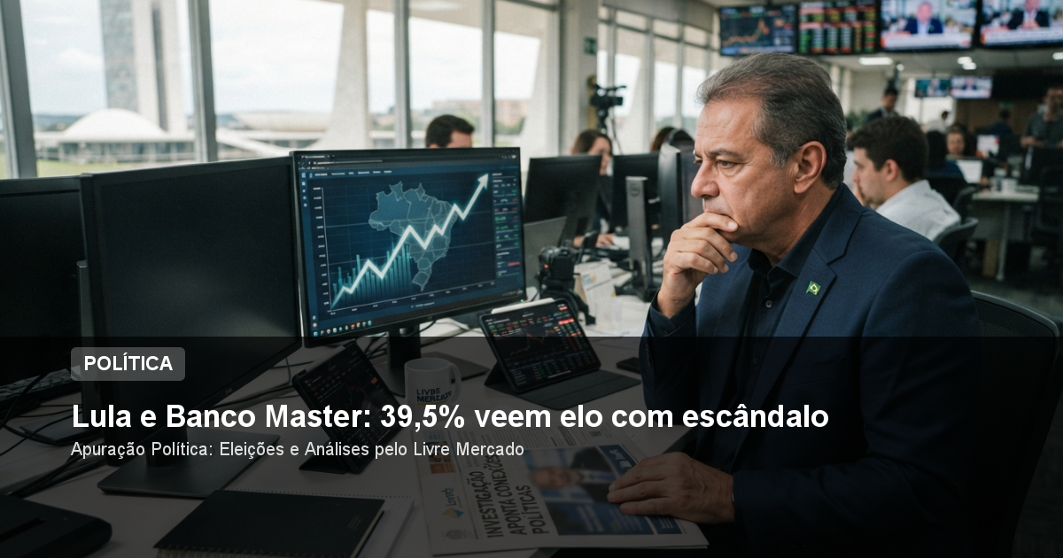 Lula e Banco Master: 39,5% veem elo com escândalo